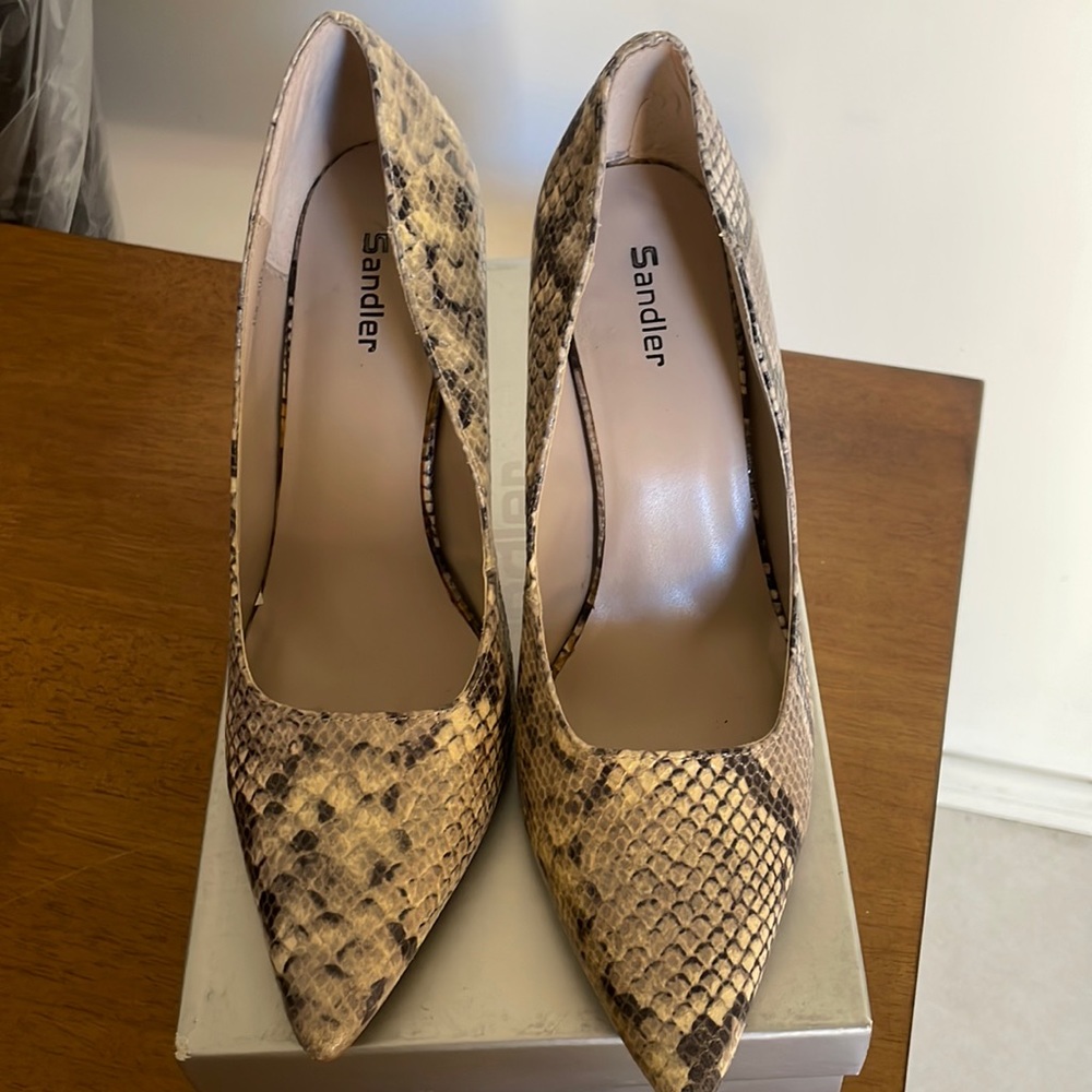 Sandler , neutral snake skin shoes. Worn once, good condition. - Picture 2 of 8